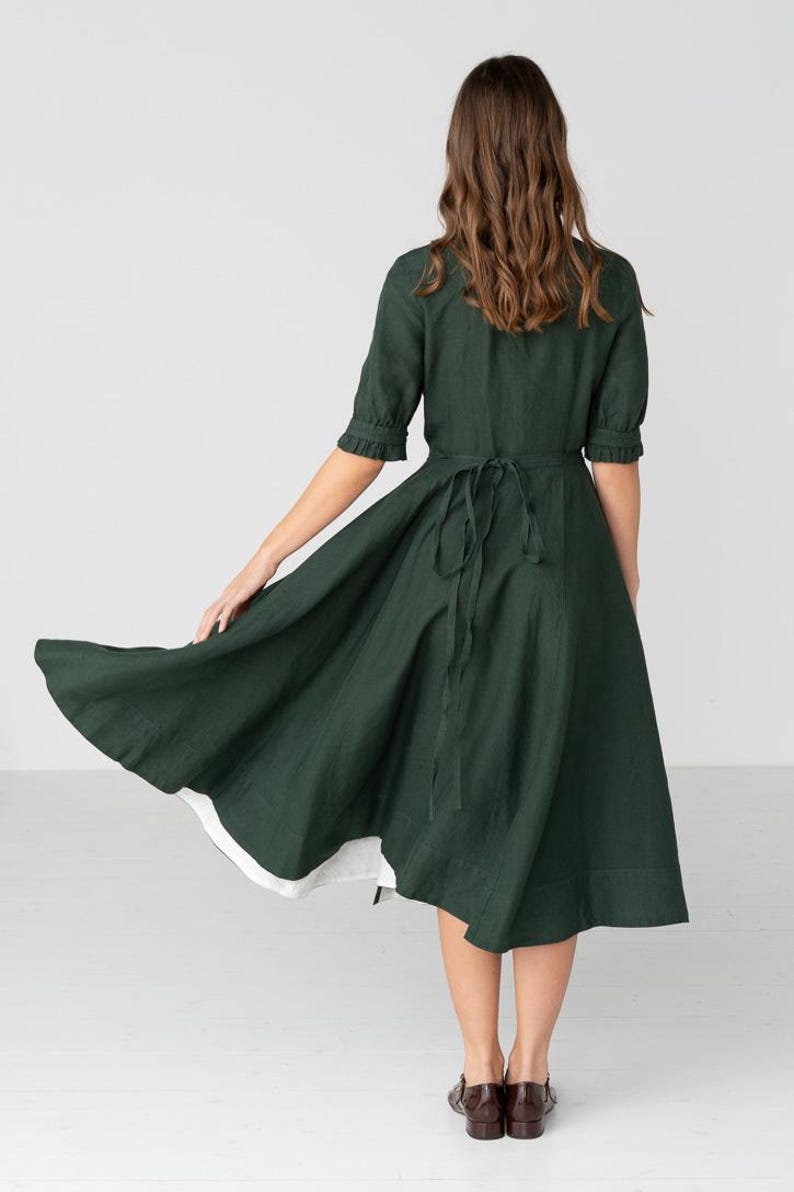 Evergreen Wrap Darcy Dress with Short Sleeves image 9