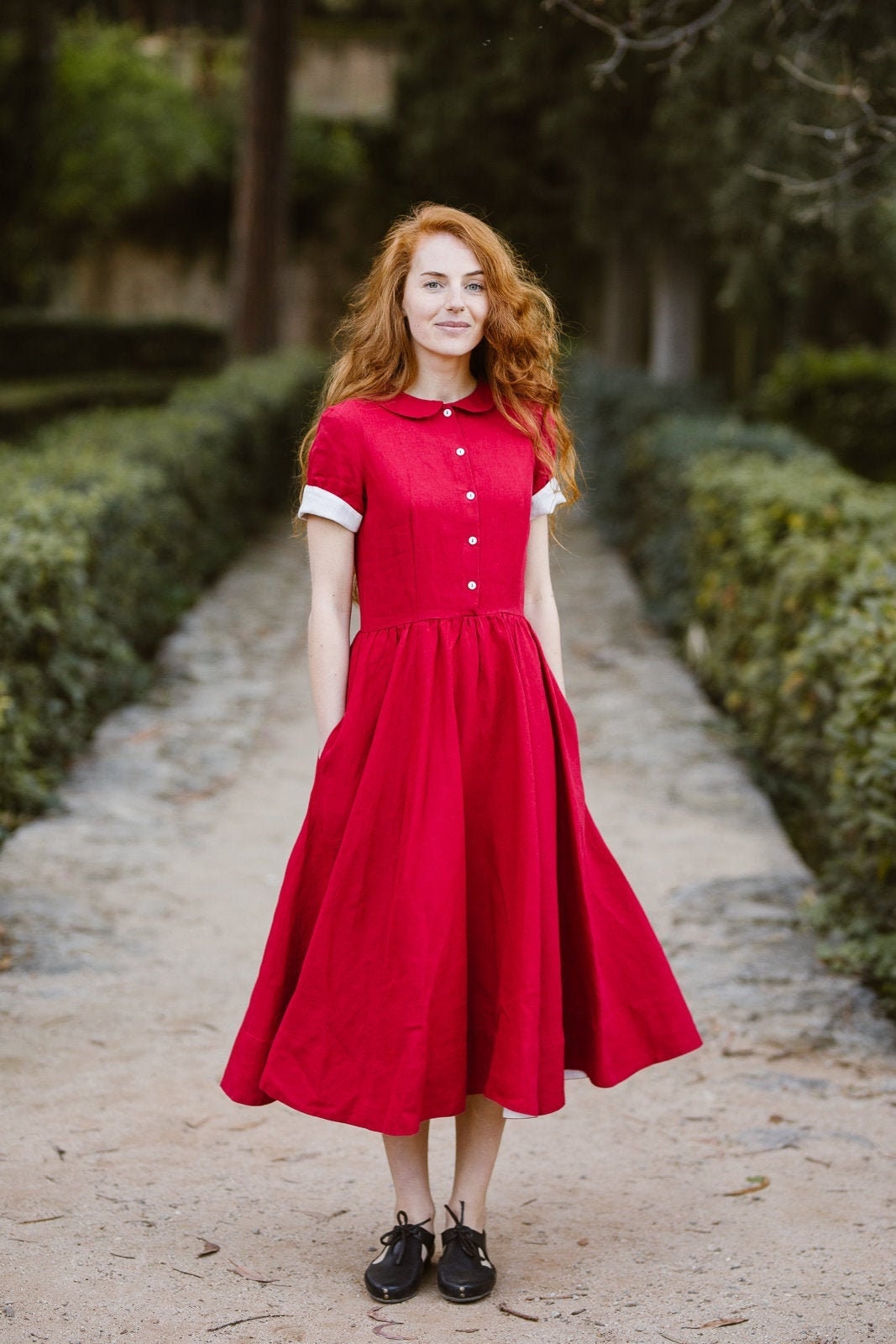 Linen Maxi Dress Vintage Dress 