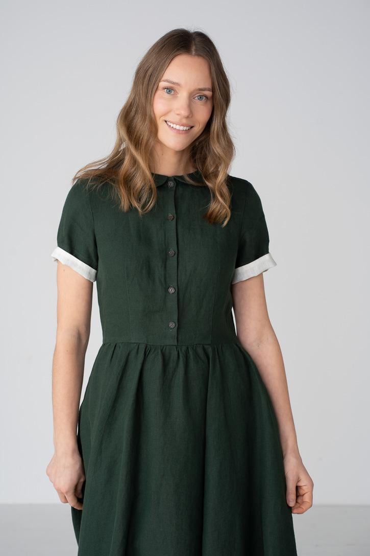 green emerald velvet dress Peter Pan Dress Meadow – NOOWORKS