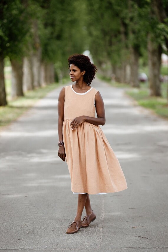 smock dress linen