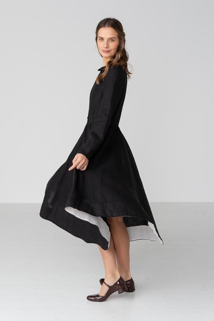 black surreal flowers long sleeve mini dress Thriller Long Sleeve Backless Mini Dress Floral Black