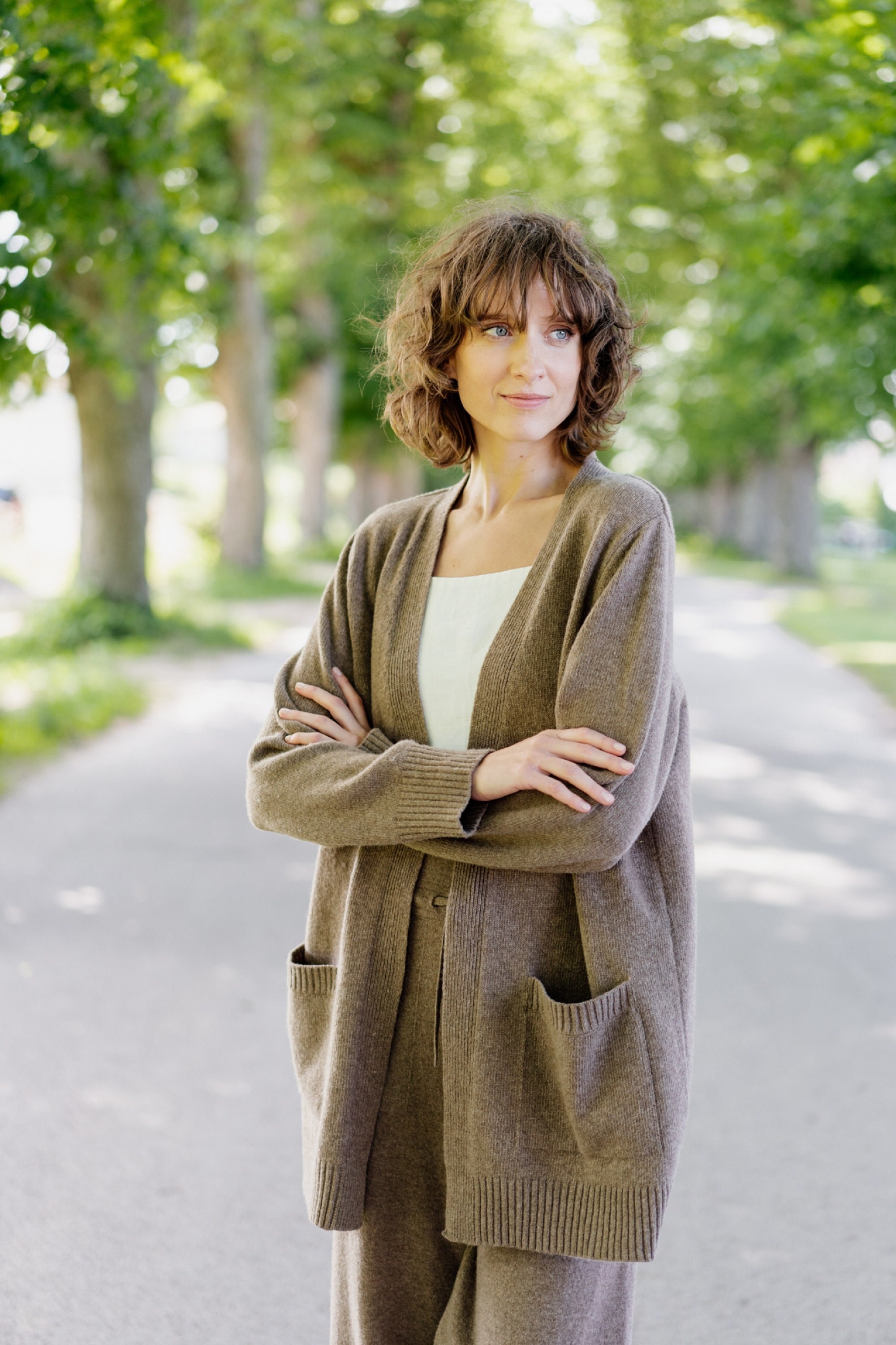 Herlipto Ribbed-Knit Long Cardigan