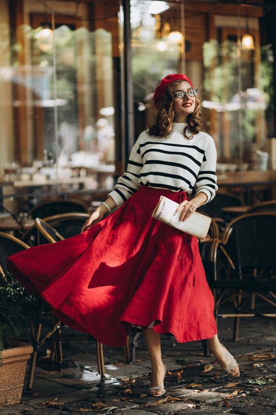 Wrap – Full-circle Linen Skirt, Red Poppy - Etsy Wrap – Full-circle Linen Skirt, Red Poppy - Etsy