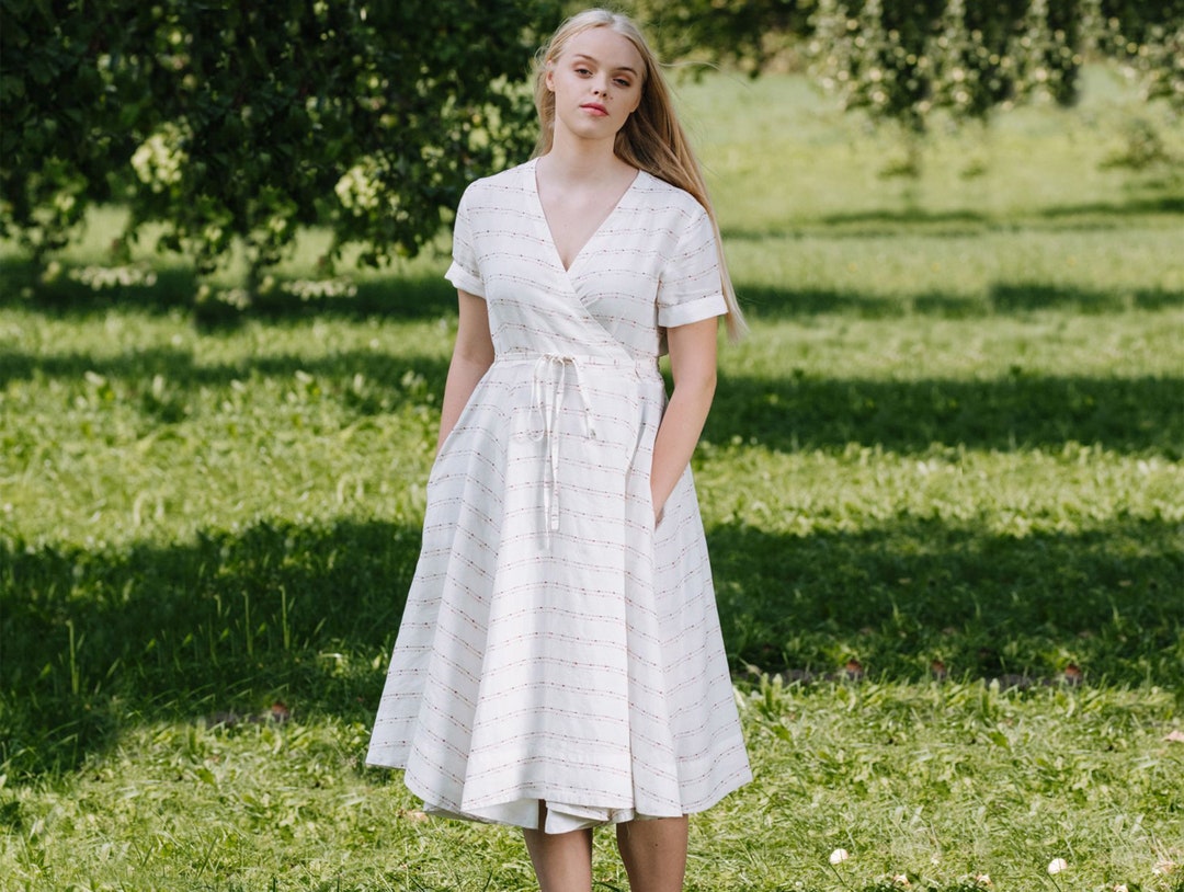 Embroidered Wrap Dress main image 0