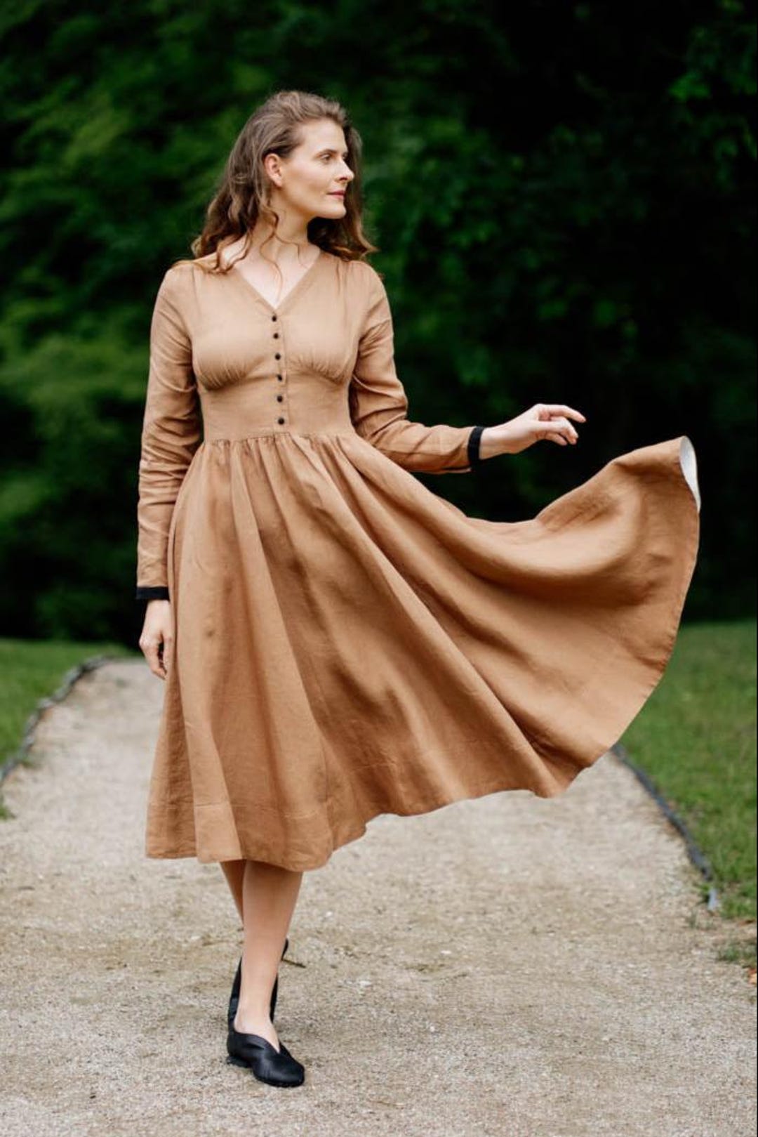 empire line chiffon wedding dress A-line Chiffon Long Wedding Dress With Empire Waist – Ms. Grace main image 0