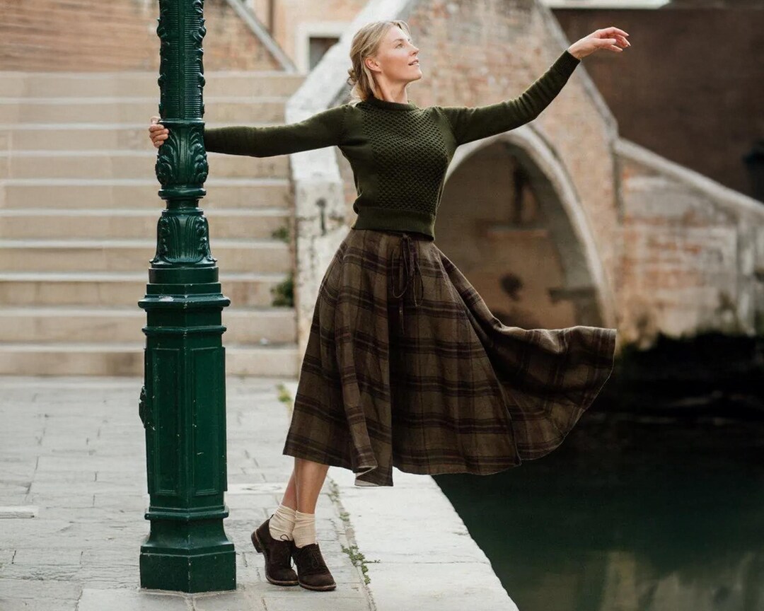【INCHANT ME】Tartan Check Midi Skirt Tartan check midi skirt - Dark Gray | Benetton