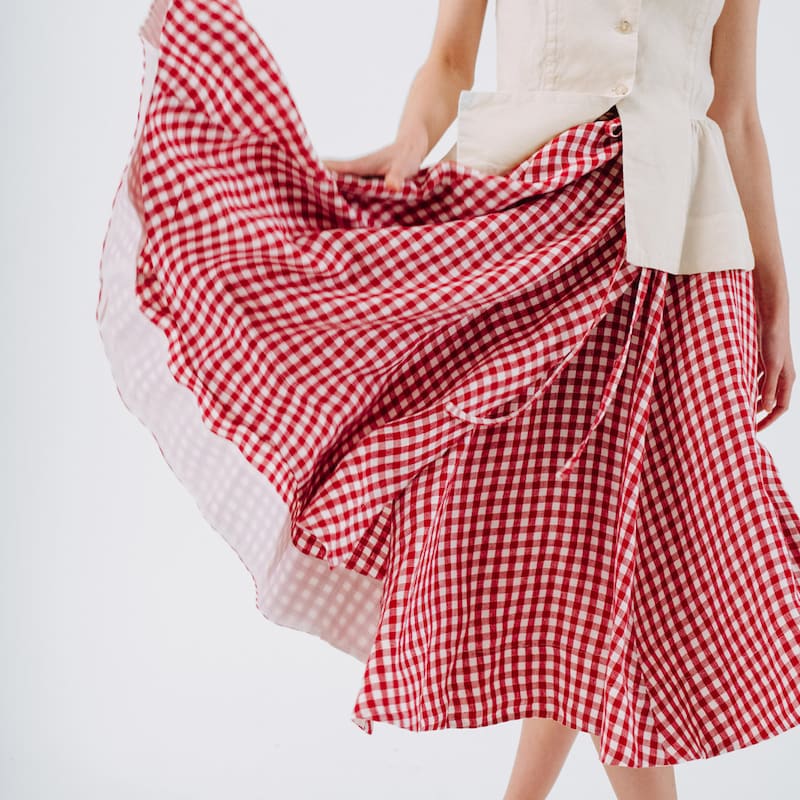 Gingham Open Skirt main image 0