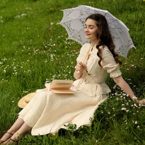 WITTE LINNEN BLOUSE | Bennet-blouse, kantoorblouse met korte mouwen, linnen kleding, melkwit shirt, lentestijl, vakantie-outfit, son de Flor