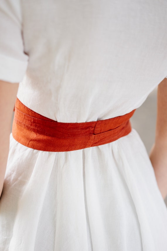 BLACK LINEN BELT Obi Belt Timeless 