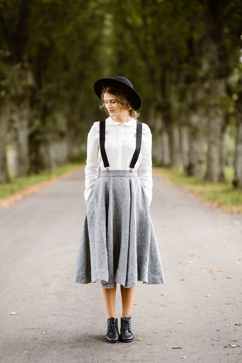 LINEN SUSPENDERS Black Suspenders Women's Linen Etsy Canada