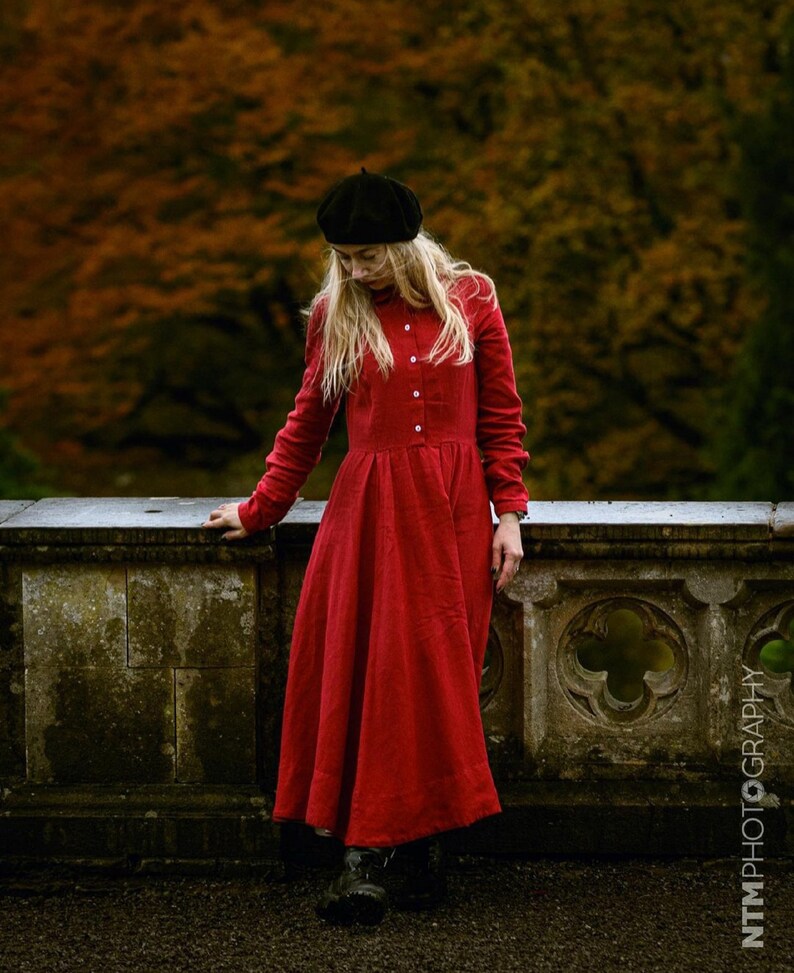 classic red dress look