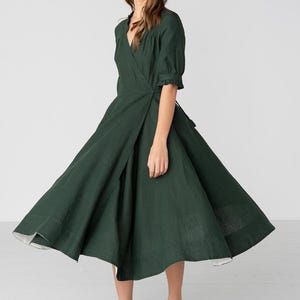 Evergreen Wrap Darcy Dress with Short Sleeves image 3