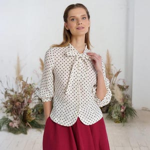 EDWARDIAN BLOUSE | Victorian Blouse, Cottagecore Top, Puff Sleeve Blouse, Linen Blouse, Victorian Clothing, White Linen Top, Summer, Jasmine