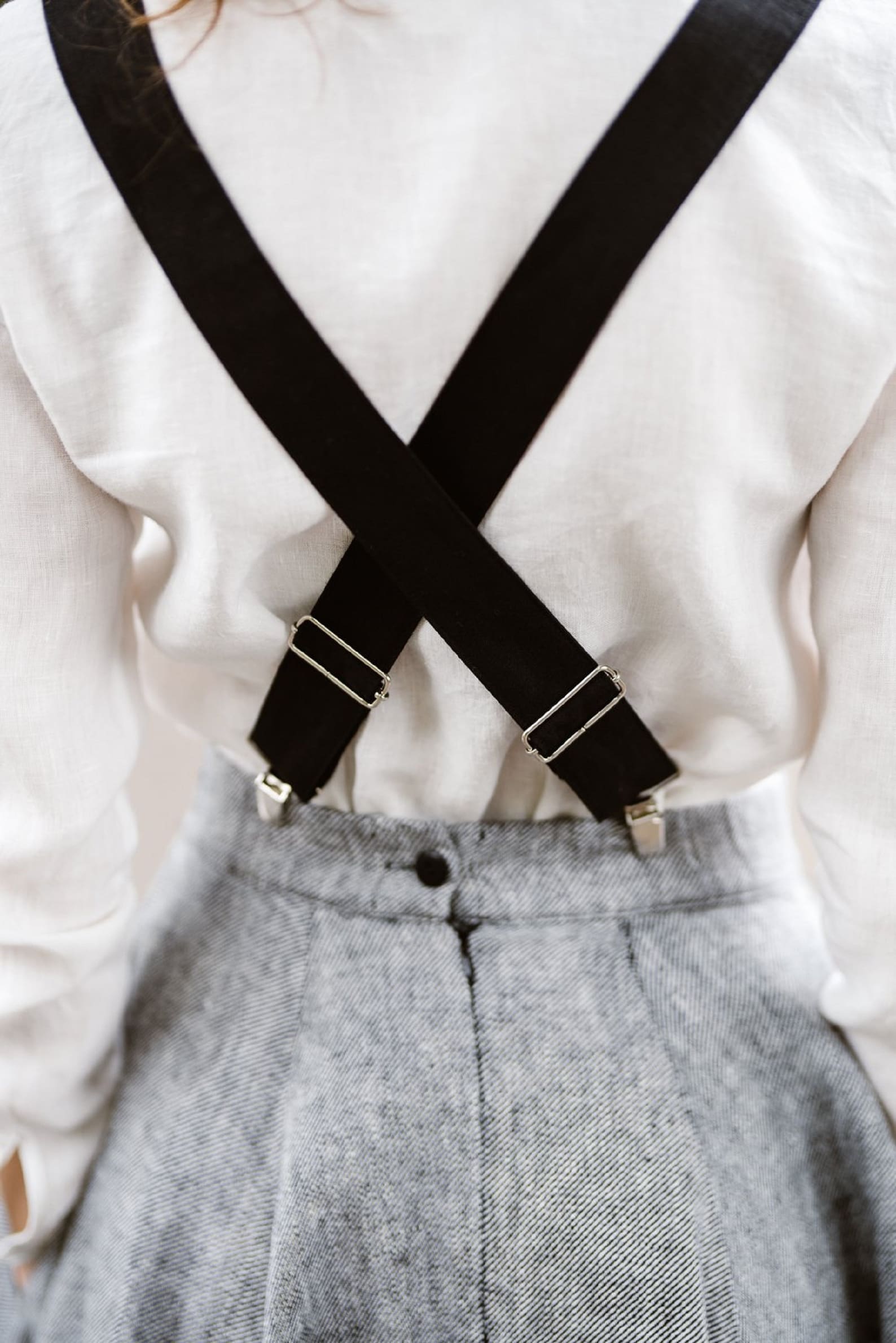 LINEN SUSPENDERS Black Suspenders Women's Linen Etsy