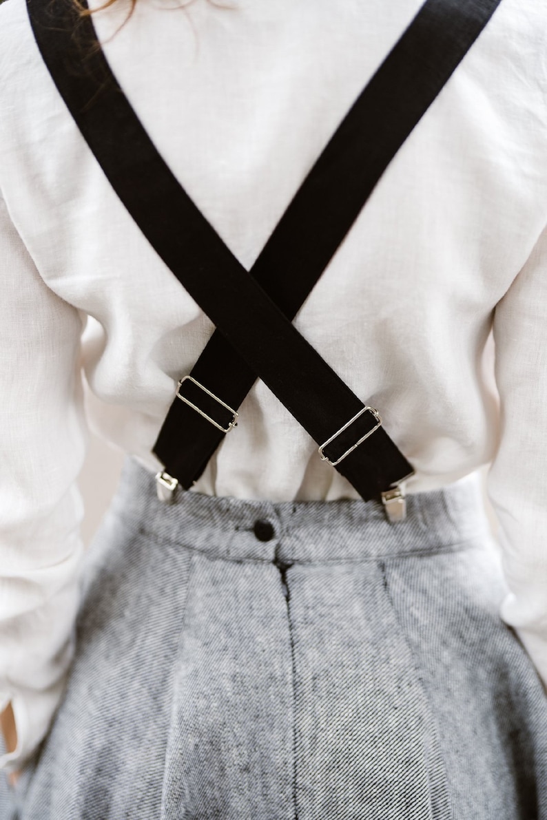 LINEN SUSPENDERS Black Suspenders Women's Linen Etsy Canada