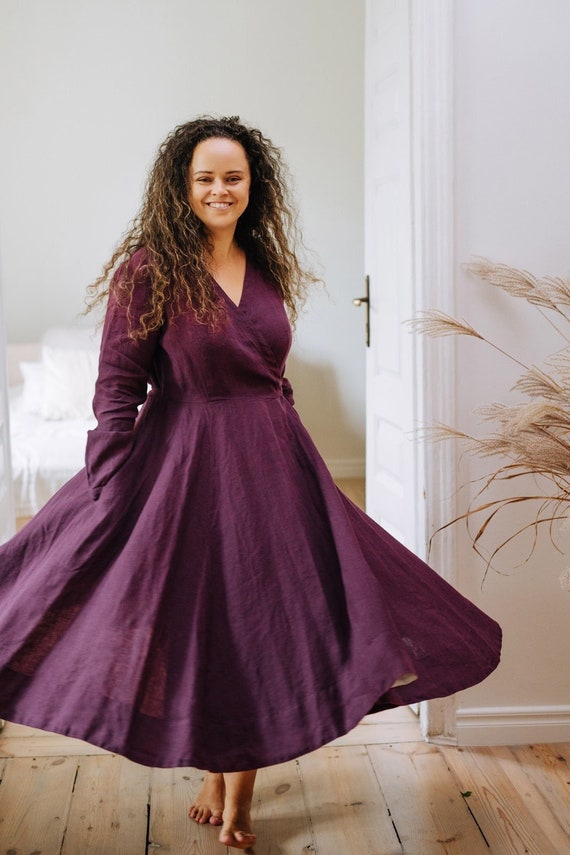 WRAP AROUND DRESS Linen Closet Long 