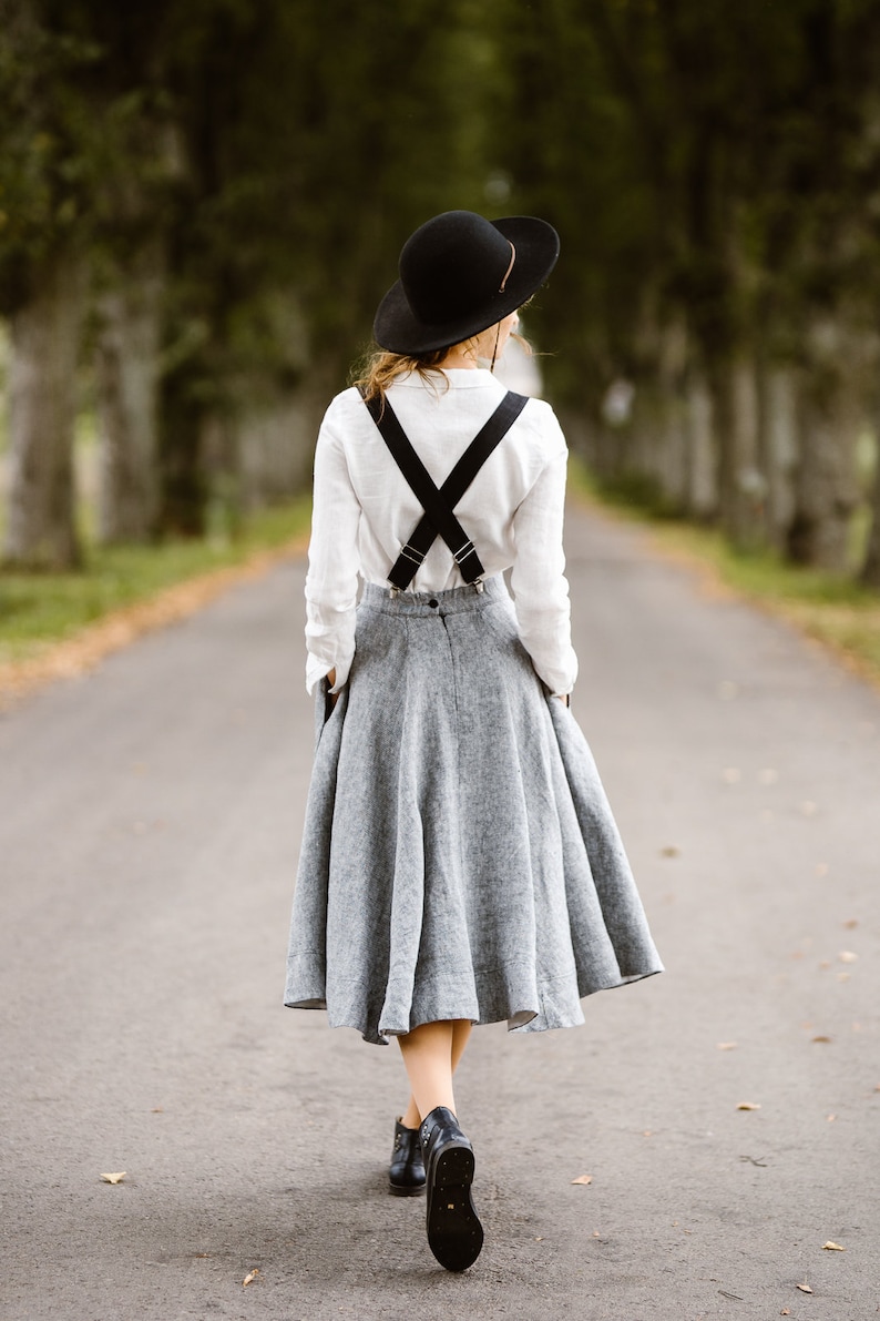 Black Suspenders Suspenders For Women Birthday Gift Linen Etsy