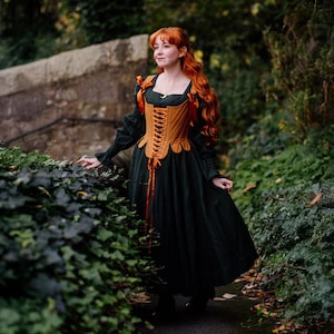 EVERGREEN VICTORIAN DRESS | Romantasy Smocked Dress, Gifts For Her, Formal Regency Dress, Retro Style Dress, Fantasy Dress, Briar Dress