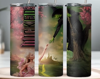 Op Wicked Witches of OZ geïnspireerde 20oz roestvrijstalen herbruikbare beker met deksel en rietje