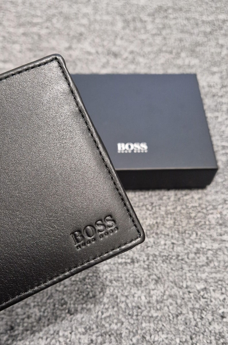 Hugo Boss Asolo Leather Wallet Coin Pocket Gift Set | Black Bifold ...