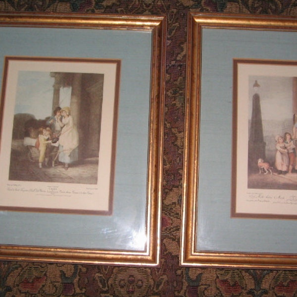 SALE PAIR ANTIQUE London Street Cries Prints by F. Wheatley Framed