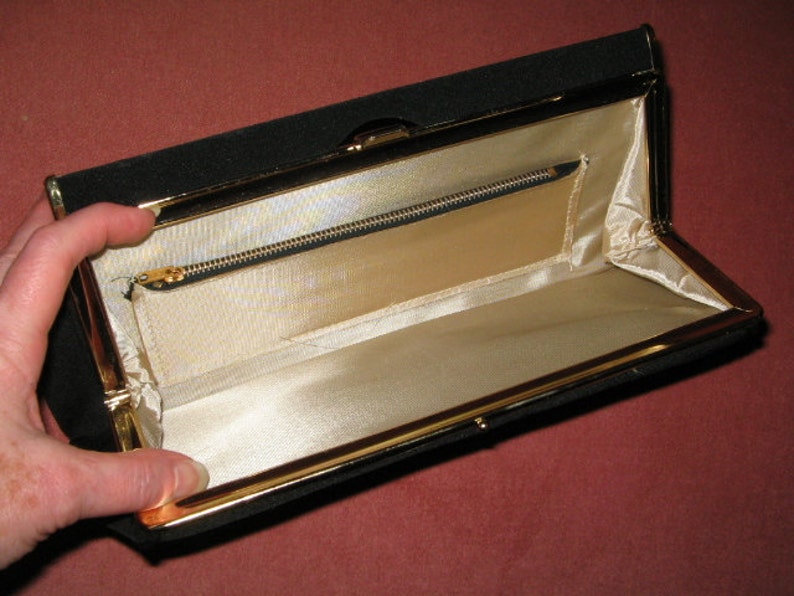 VINTAGE BLACK EVENING Clutch Purse 1950's 60's Etsy