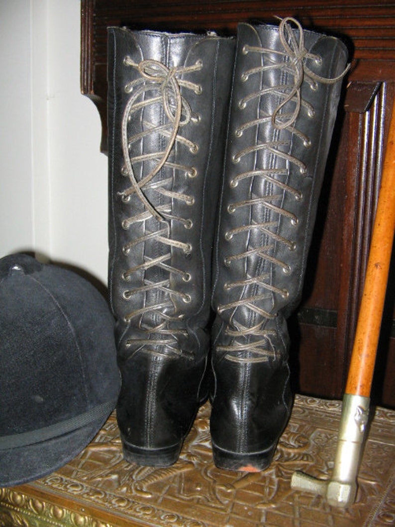 black lace up riding boots