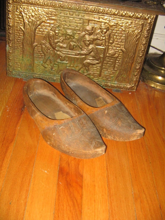 ANTIQUE DUTCH Style WOODEN Shoes, Mens' Clogs