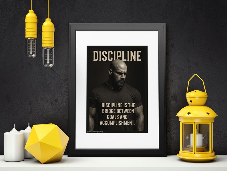 Discipline Motivational Poster | Goals Achievement Gym Wall Art - Etsy