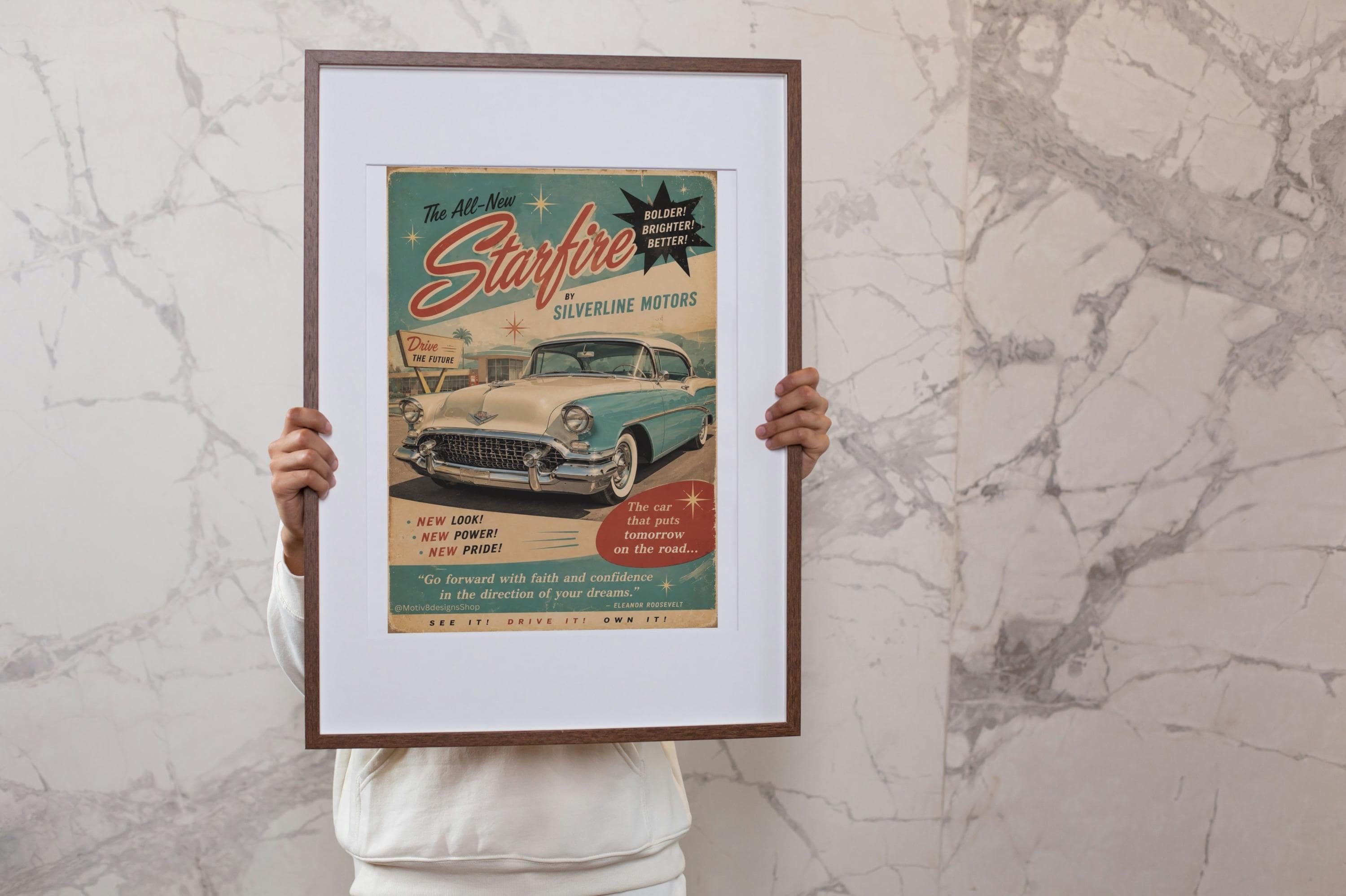 50's Car Poster - Etsy