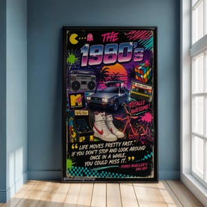 Retro popkulturposter från 1980-talet, neon nostalgi väggkonst (citat om Ferris Bueller)