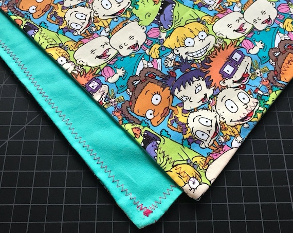 MADE TO ORDER-Handmade Rugrats Bandana-Customizable Colors-Snapback Scarf Bandana-Everyday Wear-Snowboard-Bmx Bandana-Double Layered