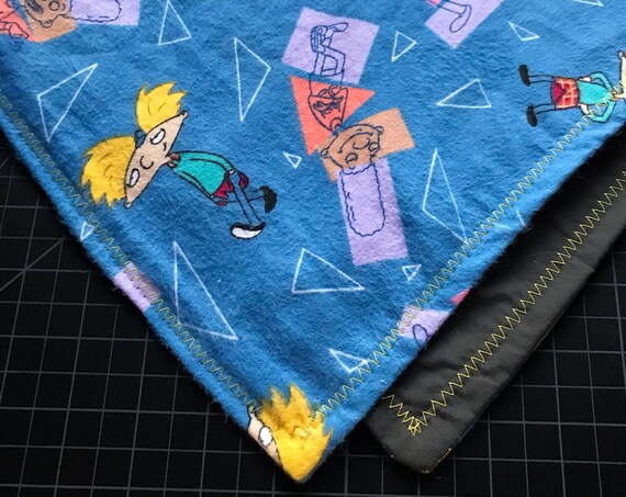 MADE TO ORDER-Handmade Nickelodeon Hey Arnold Cartoon Fabric Bandana-Snapback Bandana-Customizable Colors-Made Just For You
