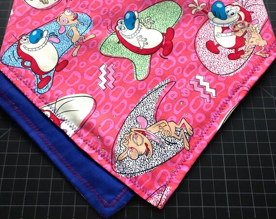 MADE TO ORDER-Handmade Nickelodeon Ren and Stimpy Show Cartoon Bandana-Snapback Bandana-Customizable Colors-Made Just For You