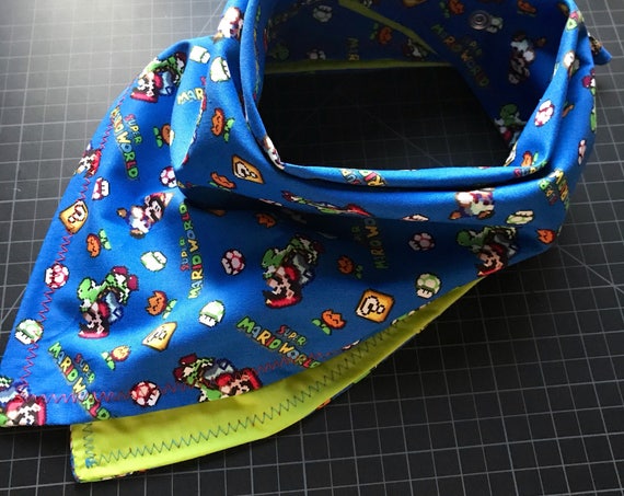 MADE TO ORDER-Handmade Super Mario World Bandana-Made Just For You-Super Nintendo-Gamer Gifts-Customizable Colors