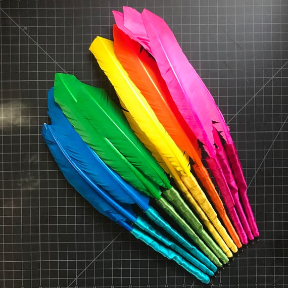 Set of 3 Custom Feather Pens Wedding Book Signing Pens with Cruelty-Free Feathers