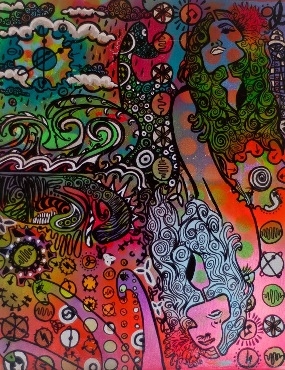 Psychedelic Poster Print Titled ''As Above, So Below. As Within, So Without.'' 16" x 12.5" Digital Poster Art
