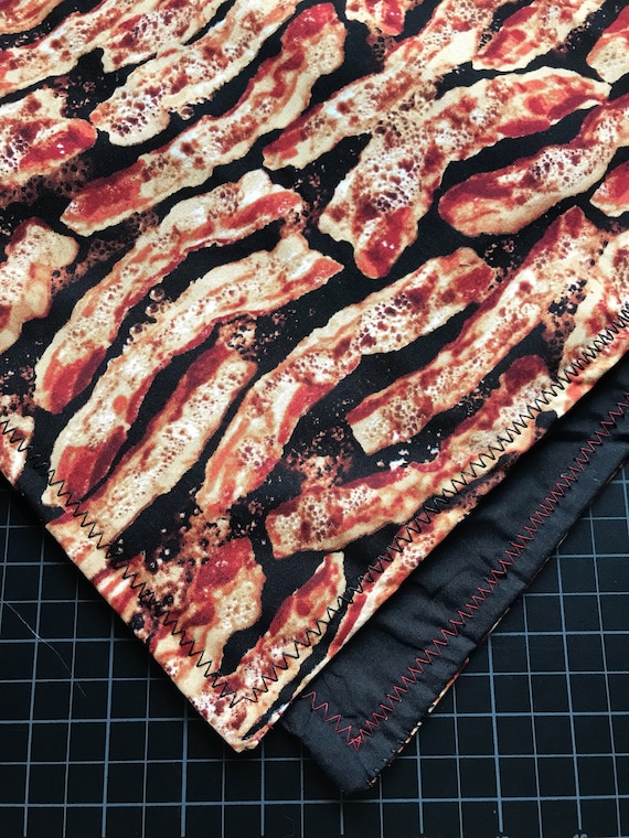 Made To Order-Bacon Bandana-Snapback-Double Layered-Red and Black Bacon Bandana