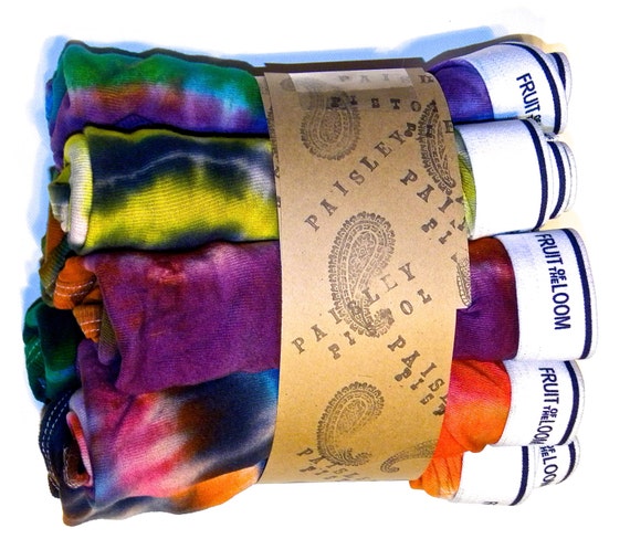 CUSTOM (7) PACK Tie-Dyed Men's Brief Underwear Hippie Rainbow Tighty Whities Available in All Sizes