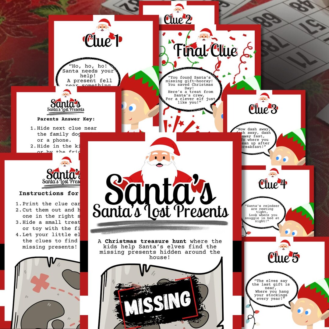 Printable Christmas Scavenger Hunt | Fun Kids Holiday Game | Santa ...