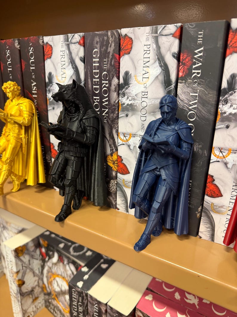 Red Rising Bookends Rising Inspired Warrior Bookend Set – Sci-fi Reading Figures, Bookshelf ...