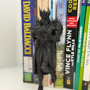 Fantasy Wizard Bookend, Mage Reading Book Nook, Scholar Bookshelf Decor, Book Lover Gift Dark King