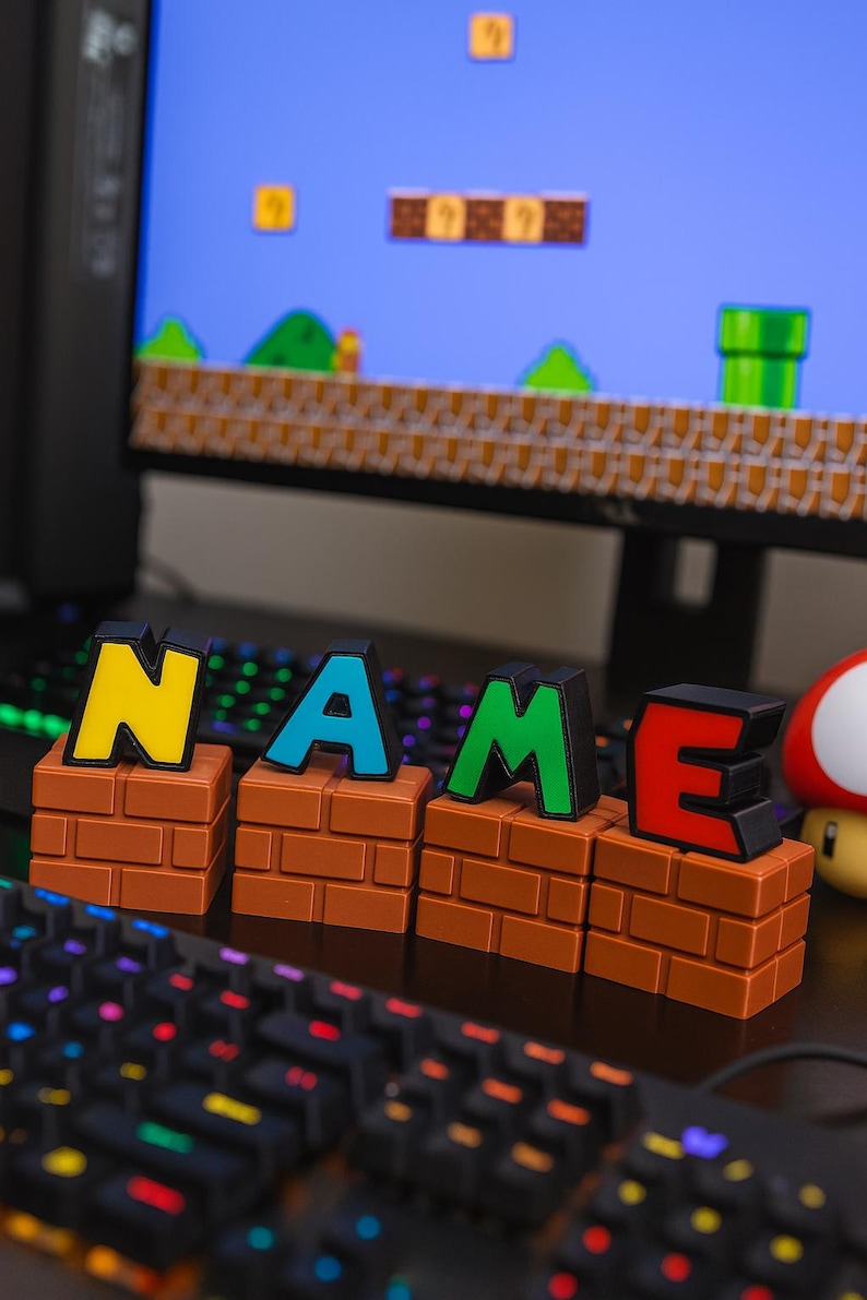 Custom Mari Brick Letter Nameplate Display – Personalized 3D Printed ...