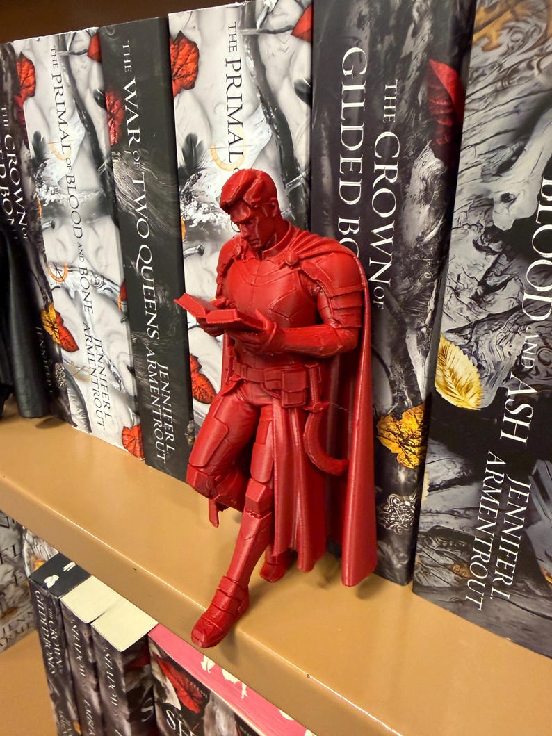 Red Rising Bookends Rising Inspired Warrior Bookend Set – Sci-fi Reading Figures, Bookshelf ...