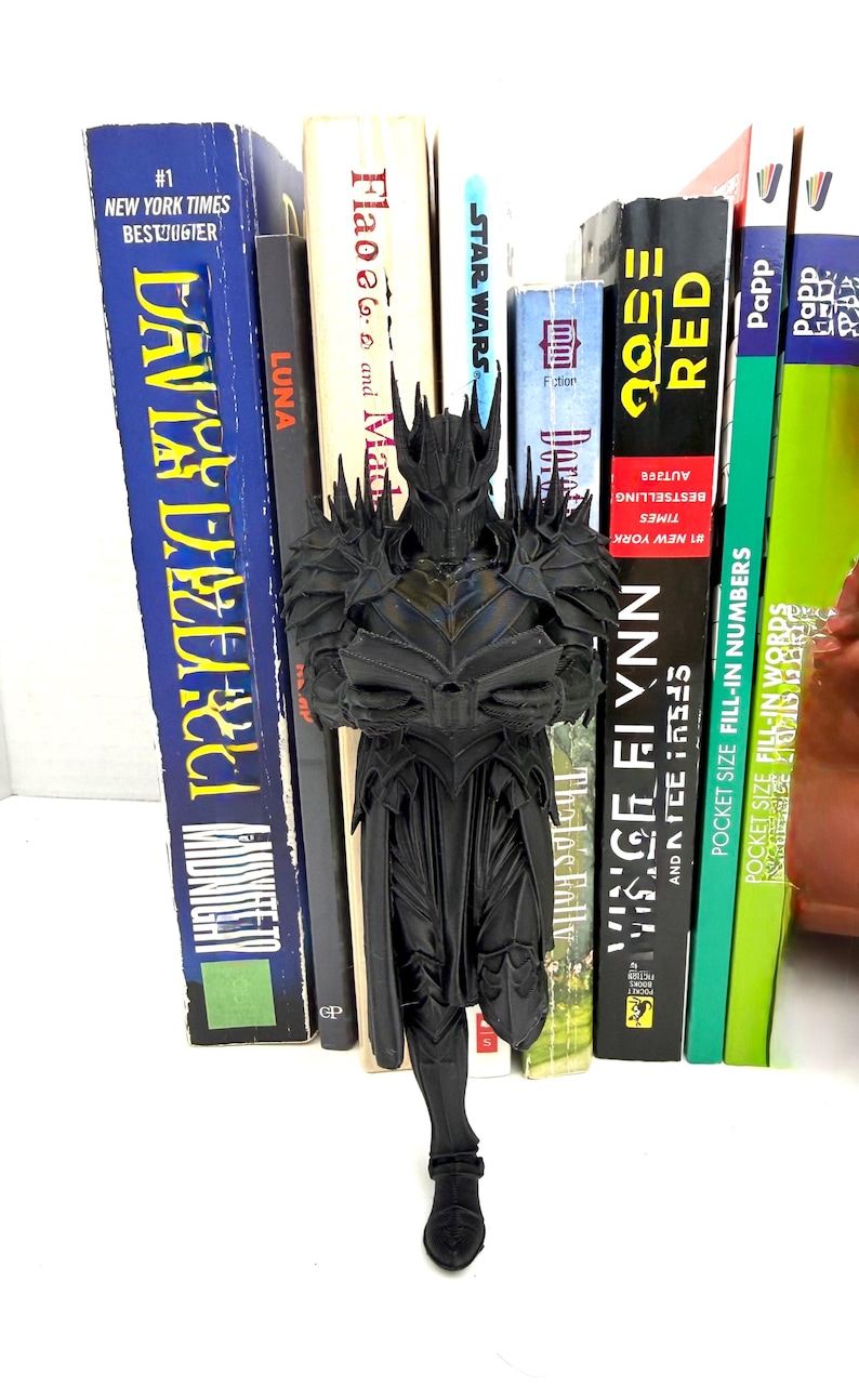 Fantasy Wizard Bookend, Mage Reading Book Nook, Scholar Bookshelf Decor, Book Lover Gift image 11