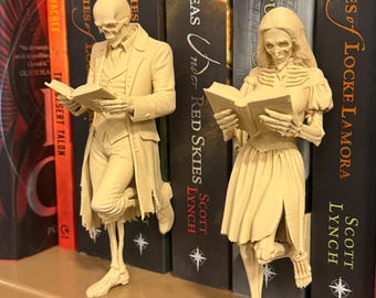 Skeleton Bookend, Gothic Bookshelf Decor, Skeleton Reader Book Holder, Halloween Library Decor, Unique Gift for Book Lovers