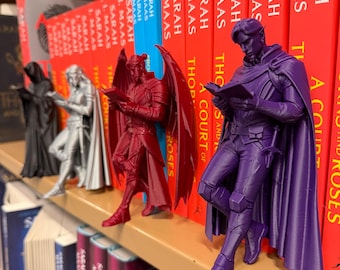 Acot Inspired Fantasy Court Bookends, Dark Bookshelf Decor, Fae Character Book Holder, Reading Figure Shelf Decor, Gift for Book Lovers