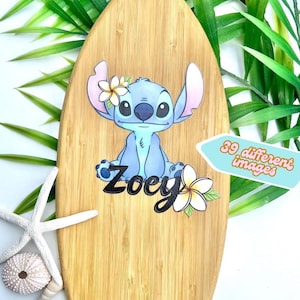 Aulani Bamboo Surfboard for Character Signatures with Stitch, Disney Autographs, Custom and Personalized, Disney Cruise