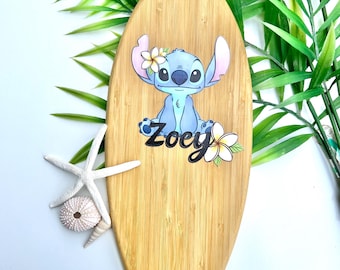 Aulani Bamboo Surfboard for Character Signatures with Stitch, Disney Autographs, Custom and Personalized, Disney Cruise