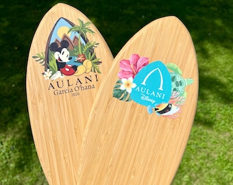 Aulani Bamboo Surfboard for Character Signatures, Disney Autographs, Custom and Personalized, Disney Cruise